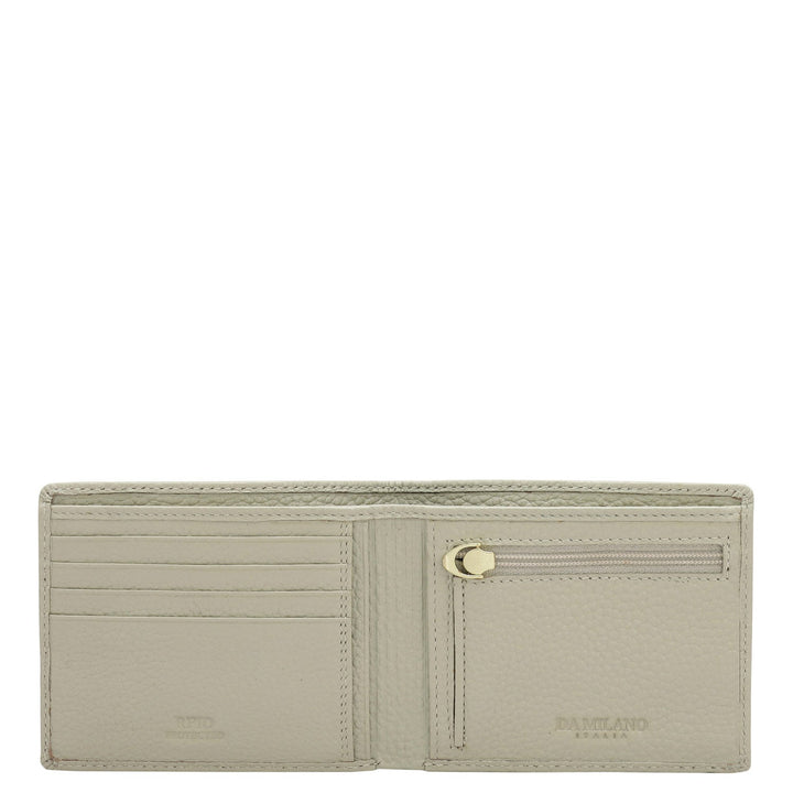 Khaki Bifold Leather Mens Wallet