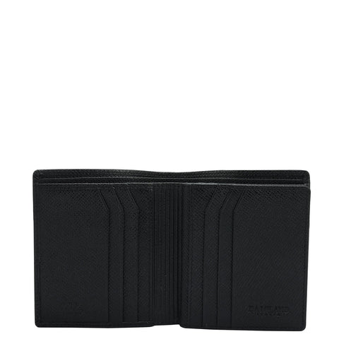 Black Bifold Leather Mens Wallet