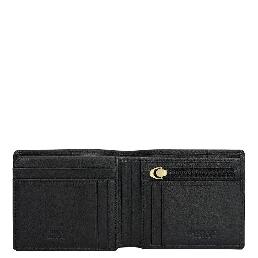 Black Bifold Leather Mens Wallet