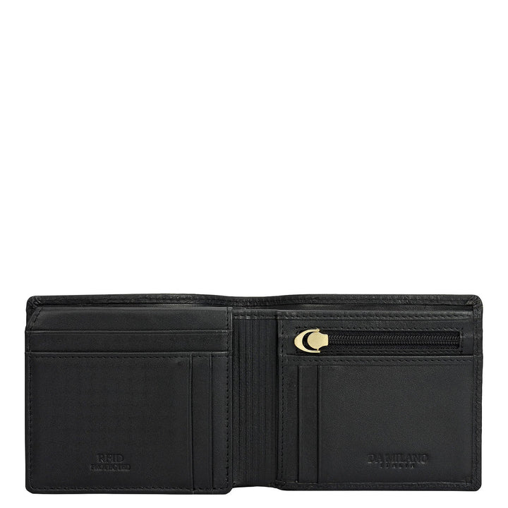 Black Bifold Leather Mens Wallet