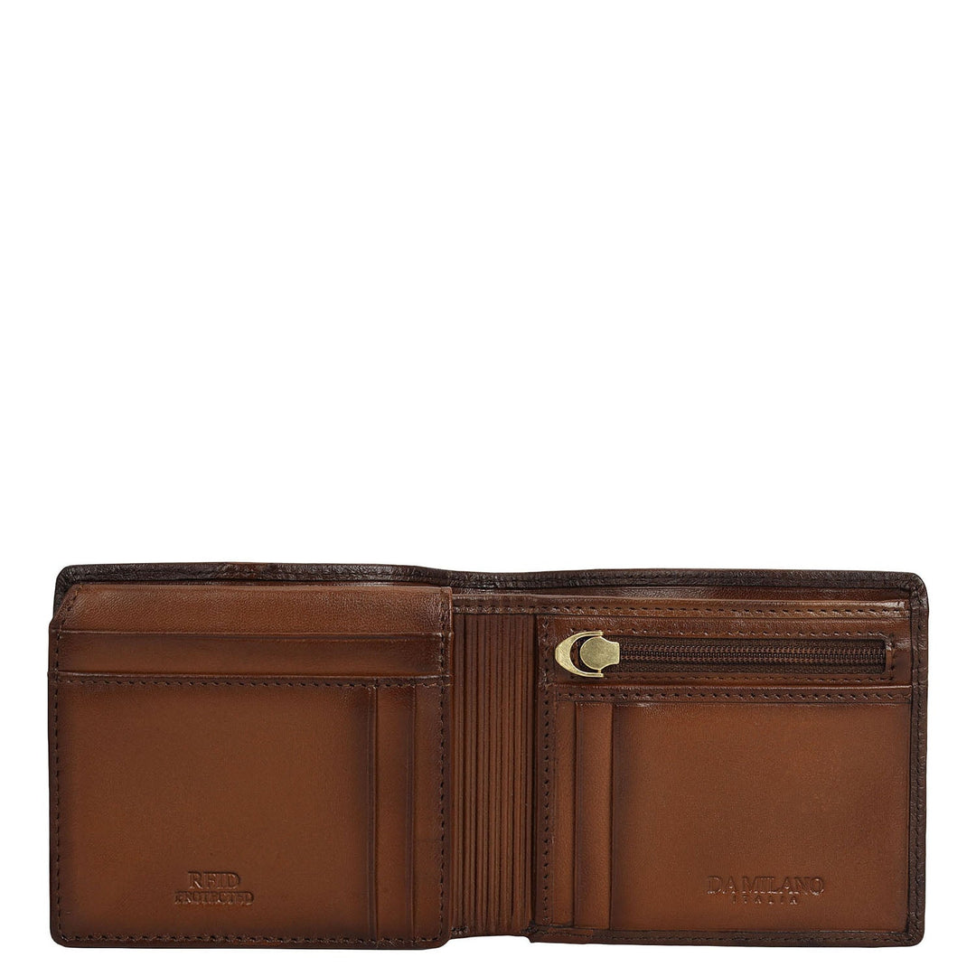 Mocha Bifold Leather Mens Wallet