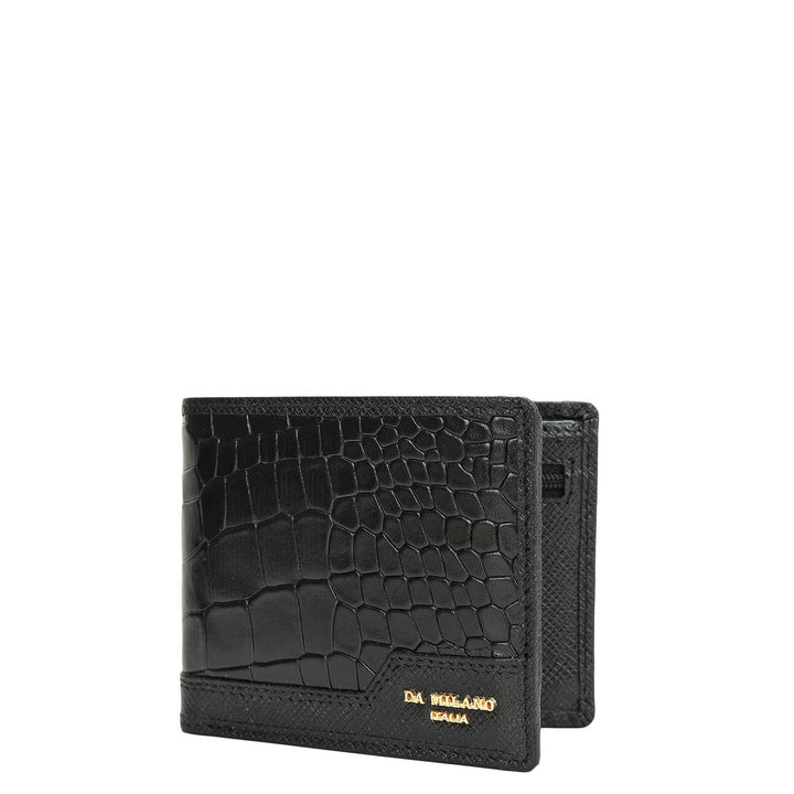 Black Bifold Leather Mens Wallet