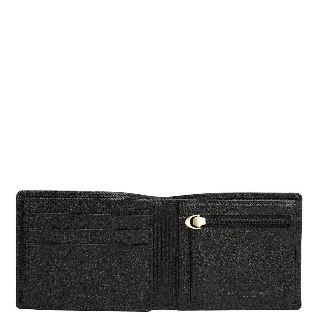 Black Bifold Leather Mens Wallet