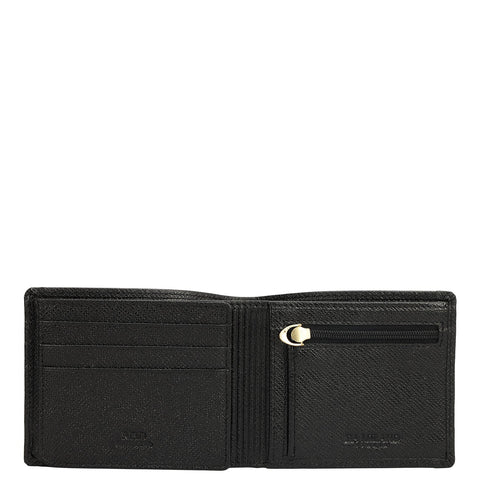 Black Bifold Leather Mens Wallet