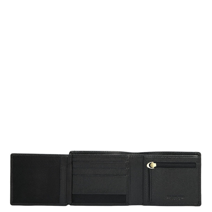 Black Bifold Leather Mens Wallet