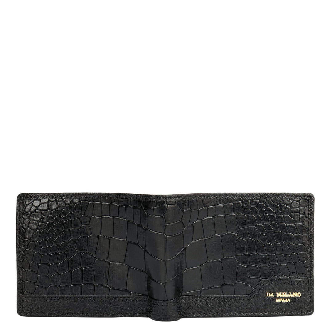 Black Bifold Leather Mens Wallet