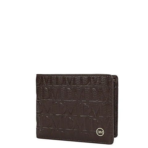 Monogram Leather Mens Wallet - Chocolate