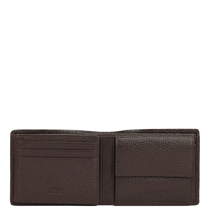 Monogram Leather Mens Wallet - Chocolate