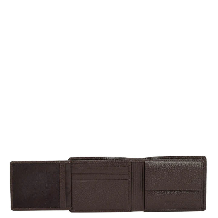 Monogram Leather Mens Wallet - Chocolate