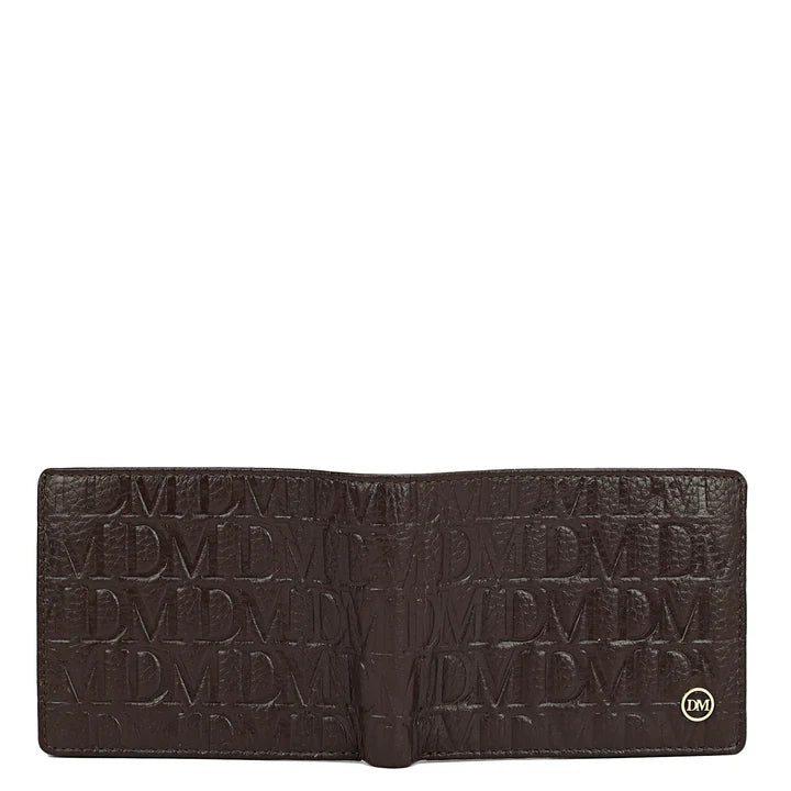 Monogram Leather Mens Wallet - Chocolate