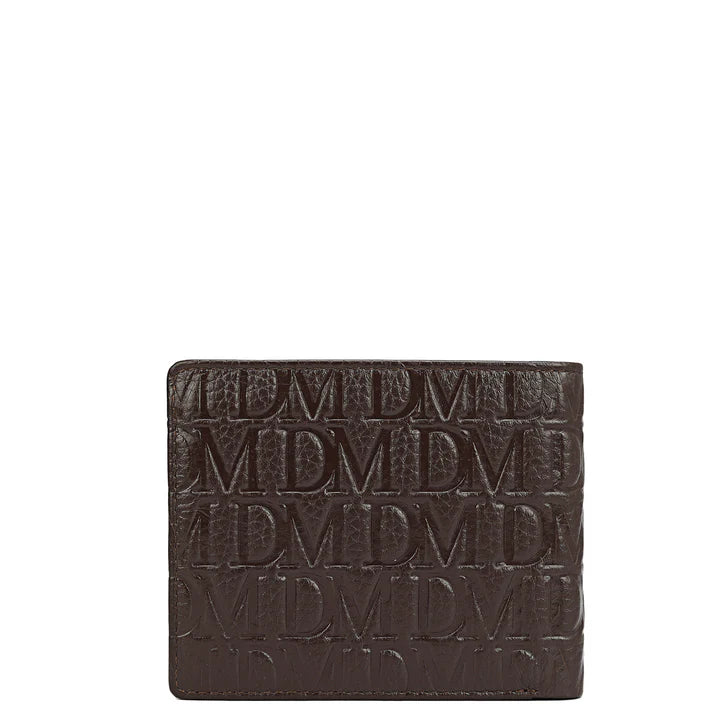 Monogram Leather Mens Wallet - Chocolate