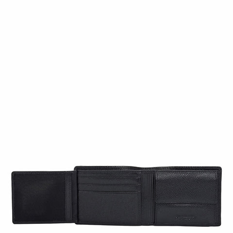 Black Bifold Leather Mens Wallet