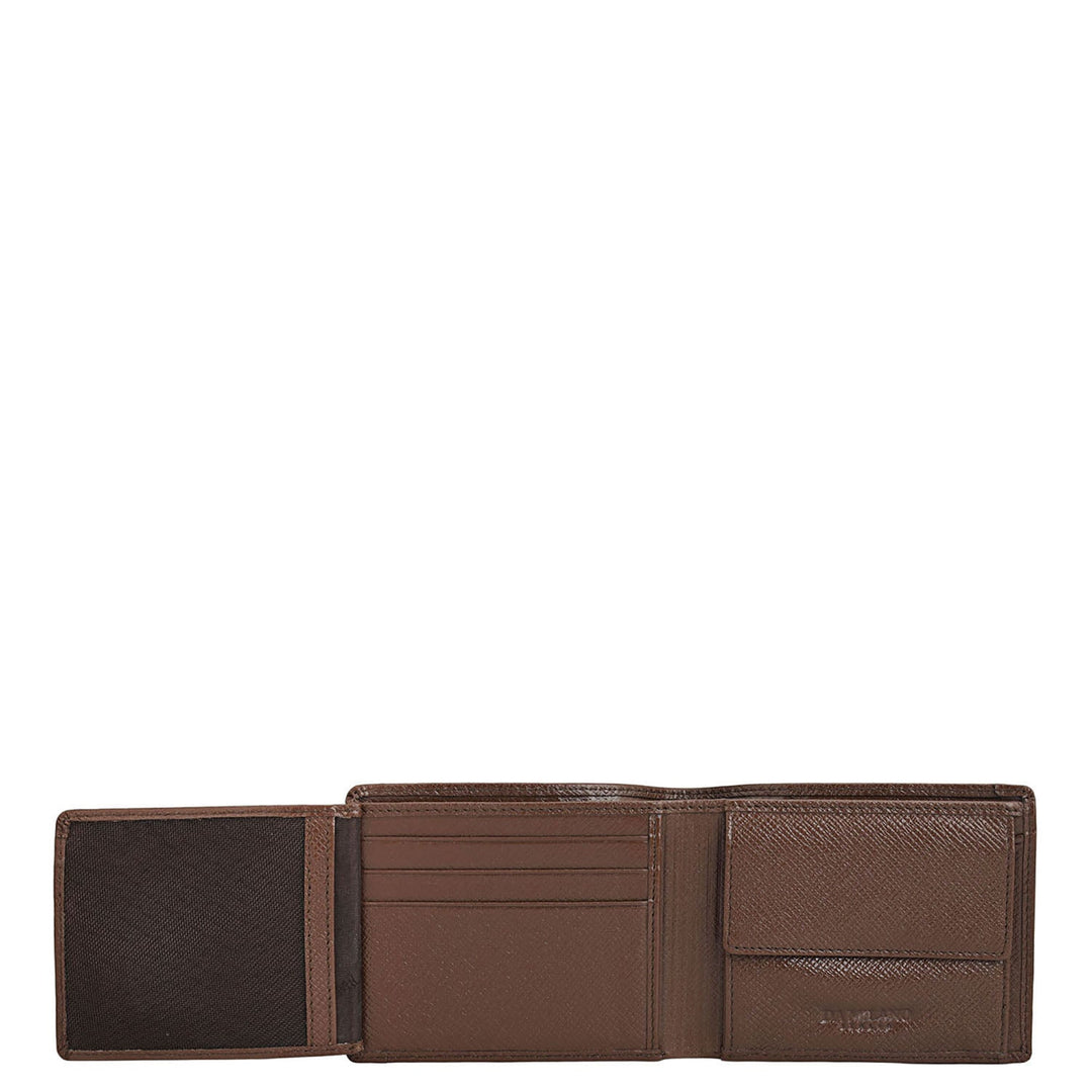 Walnut Bifold Leather Mens Wallet