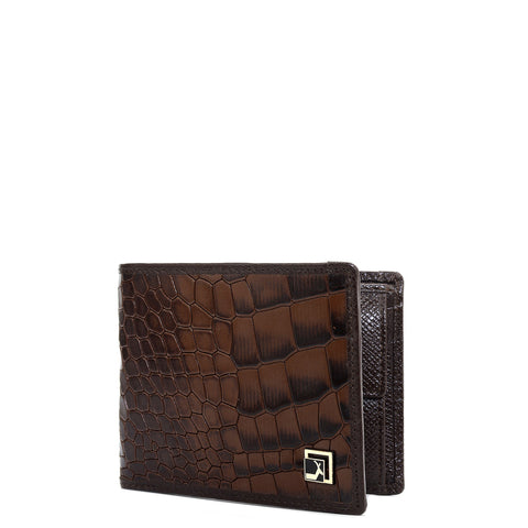 Da Milano Men's Leather Wallet - Brown Bifold