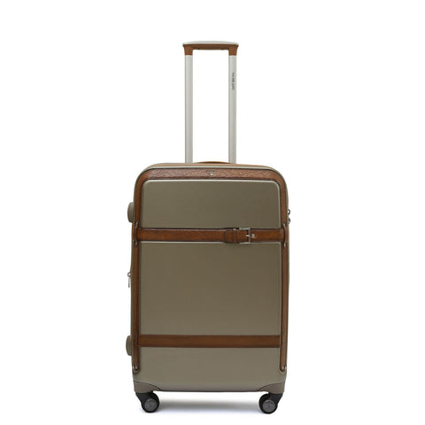 PC Mat Emboss Leather Trolley - Champange & Cognac