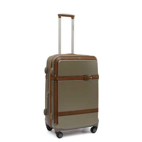 PC Mat Emboss Leather Trolley - Champange & Cognac