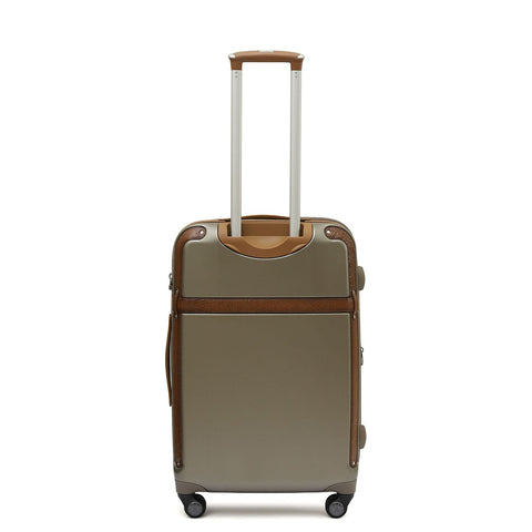 PC Mat Emboss Leather Trolley - Champange & Cognac