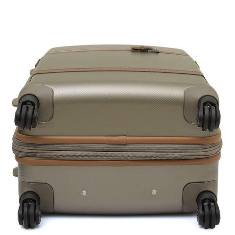 PC Mat Emboss Leather Trolley - Champange & Cognac