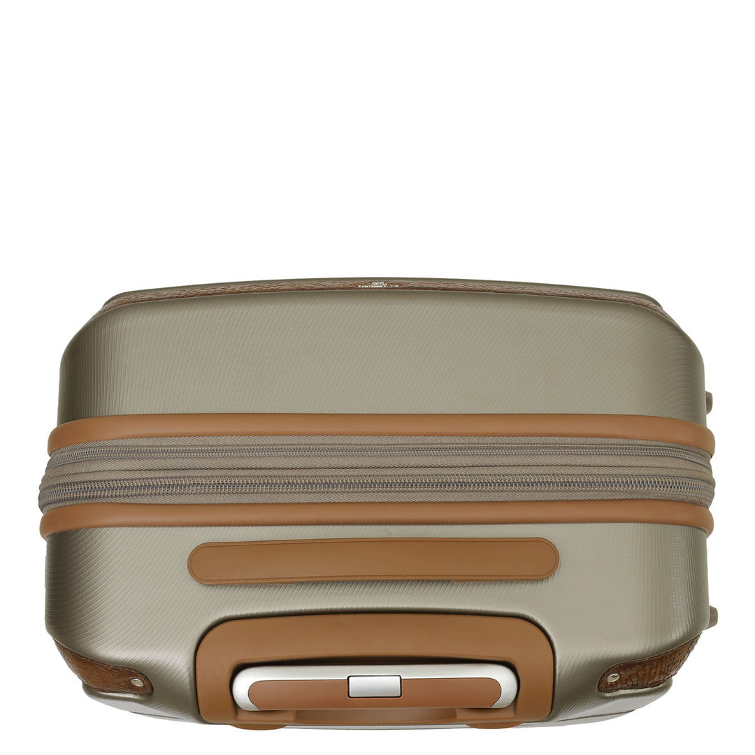 PC Mat Emboss Leather Trolley - Champange & Cognac