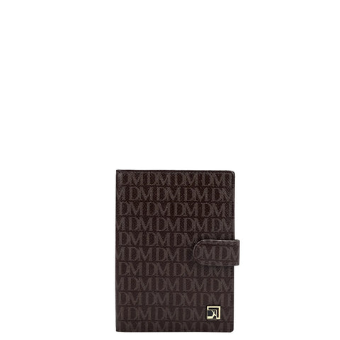 Monogram Leather Passport Case - Chocolate