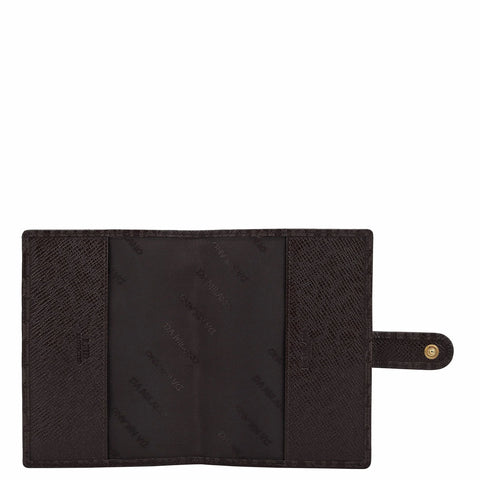 Monogram Leather Passport Case - Chocolate