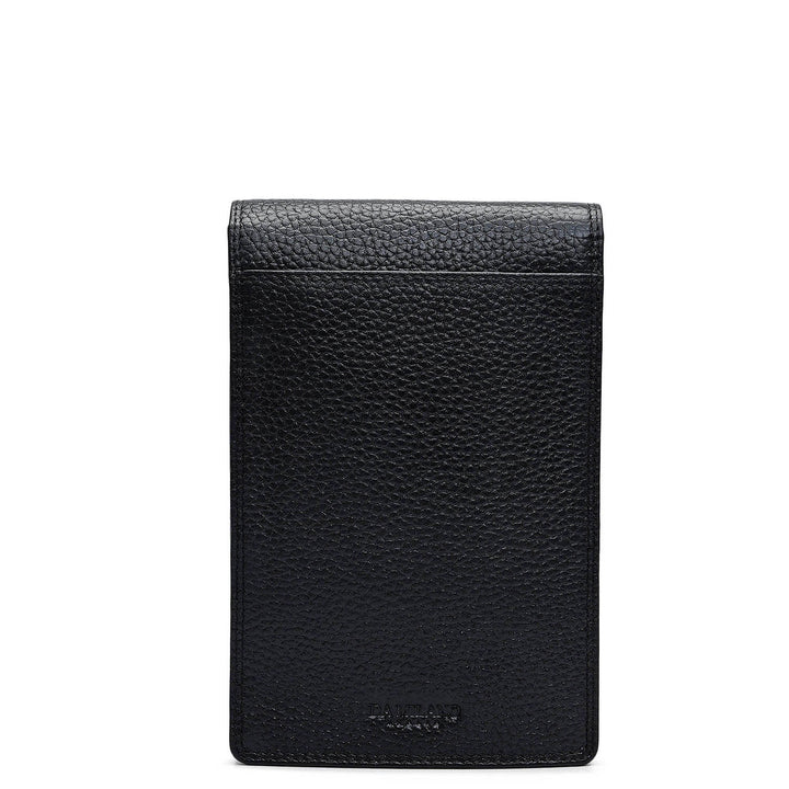 Wax Leather Passport Case - Black