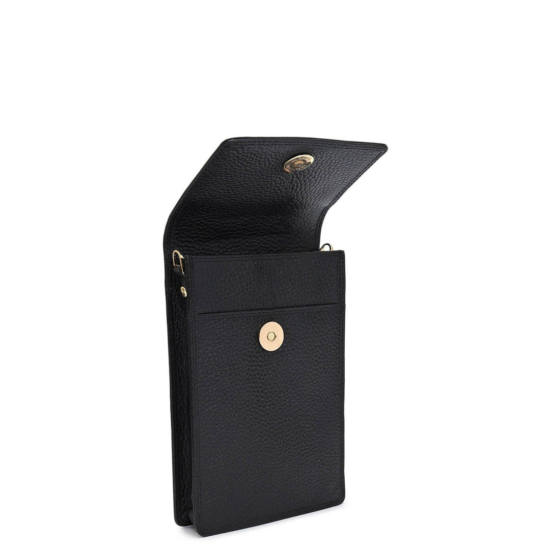 Wax Leather Passport Case - Black