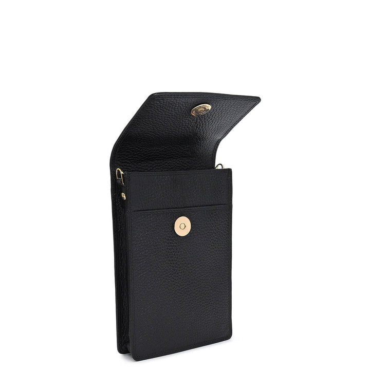 Wax Leather Passport Case - Black