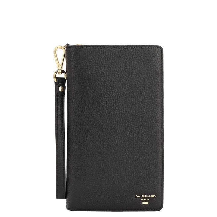 Wax Leather Passport Case - Black