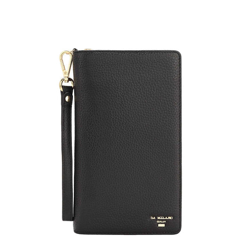 Wax Leather Passport Case - Black