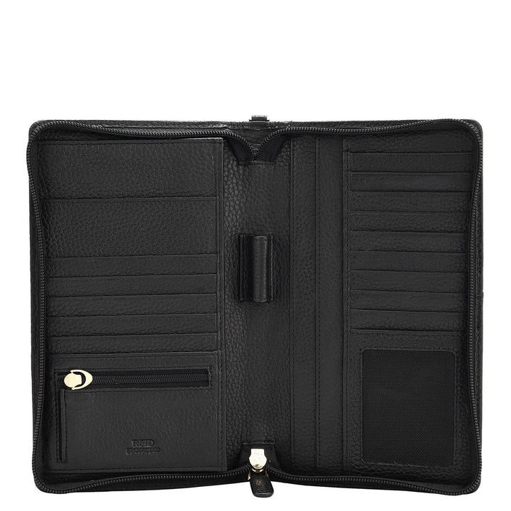 Wax Leather Passport Case - Black