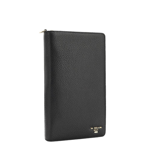 Wax Leather Passport Case - Black