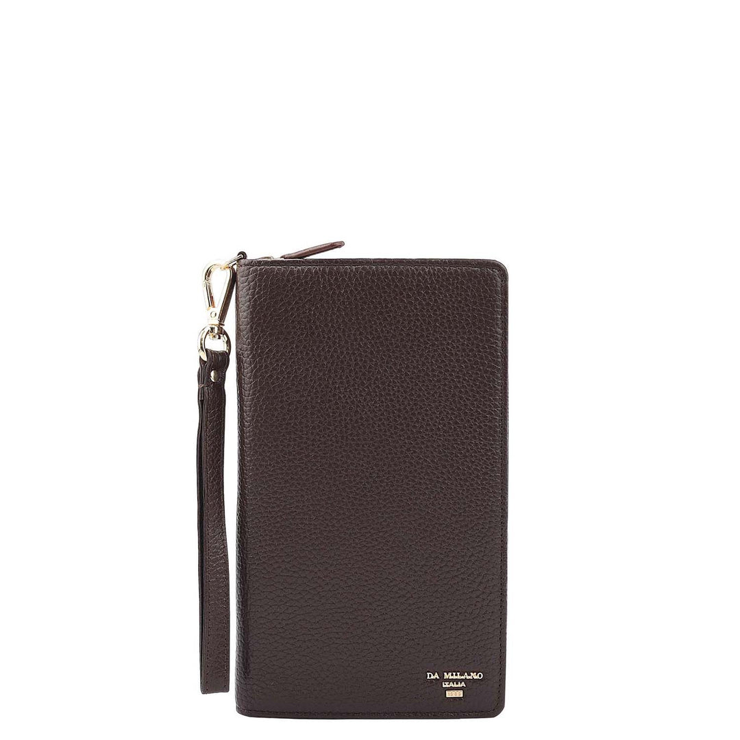 Wax Leather Passport Case - Chocolate