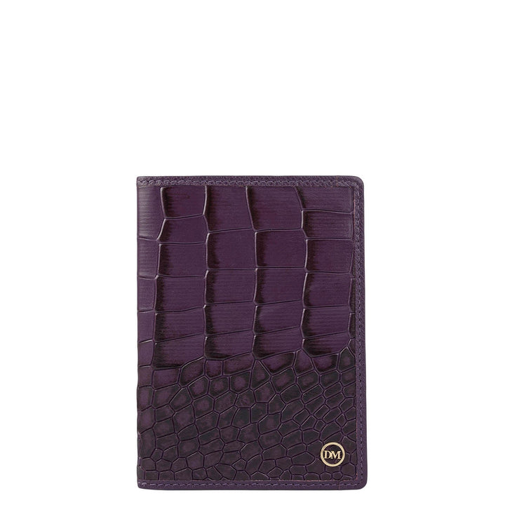 Croco Leather Passport Case - Grapevine