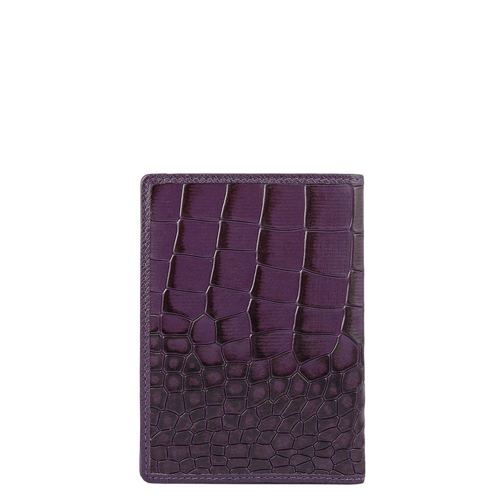 Croco Leather Passport Case - Grapevine