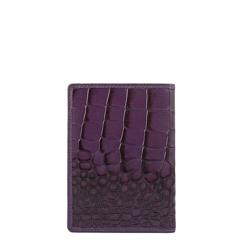 Croco Leather Passport Case - Grapevine