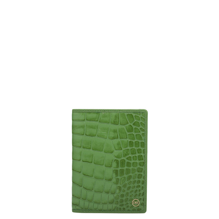 Croco Leather Passport Case - Kiwi