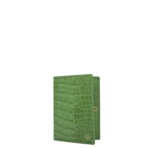 Croco Leather Passport Case - Kiwi