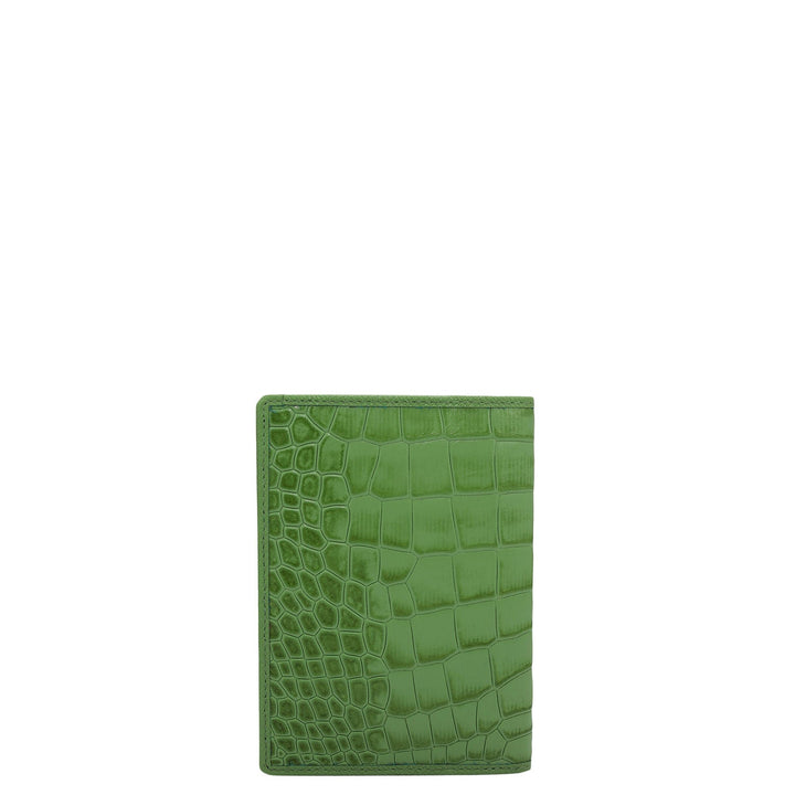 Croco Leather Passport Case - Kiwi