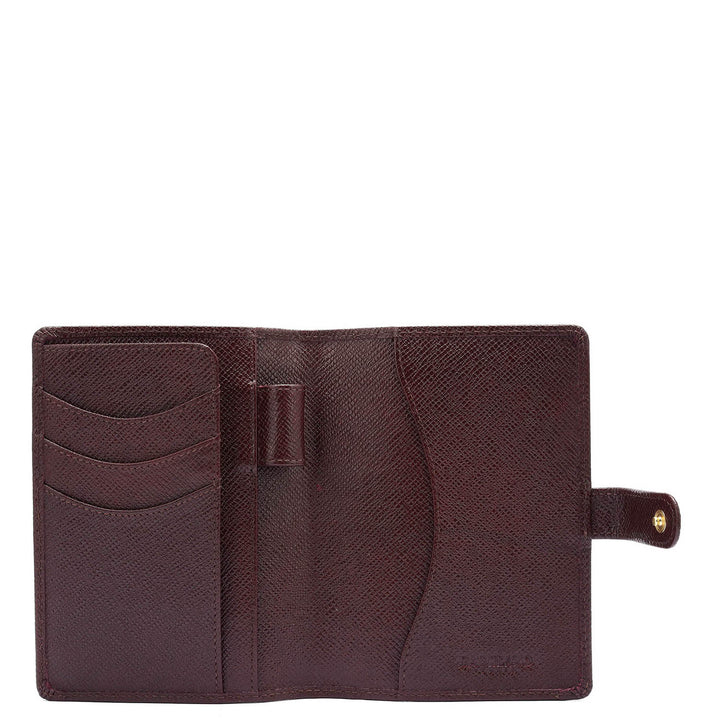 Croco Leather Passport Case - Wine