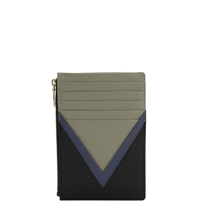Franzy Leather Passport Case - Chalk & Black