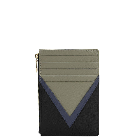Franzy Leather Passport Case - Chalk & Black