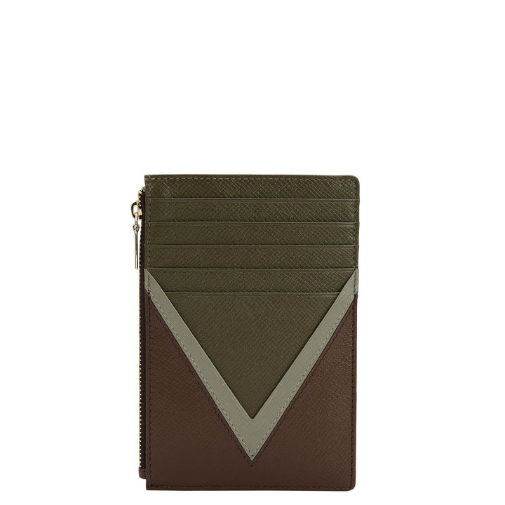 Franzy Leather Passport Case - Military Green & Date