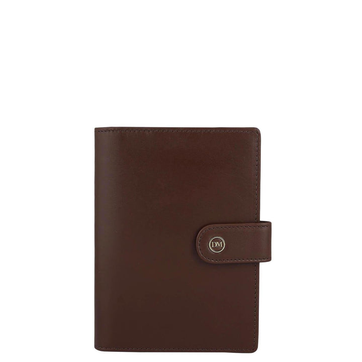 Plain Leather Passport Case - Brown
