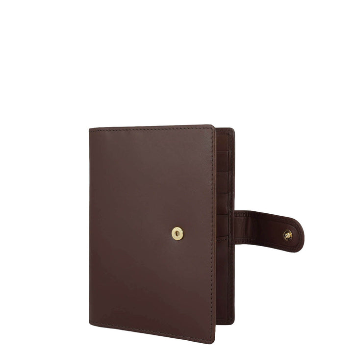 Plain Leather Passport Case - Brown
