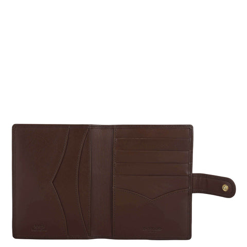 Plain Leather Passport Case - Brown