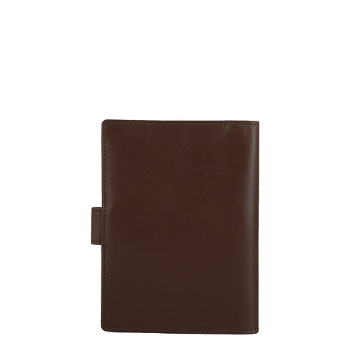 Plain Leather Passport Case - Brown