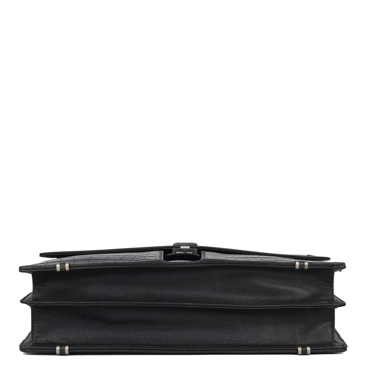 Croco Leather Portfolio - Black
