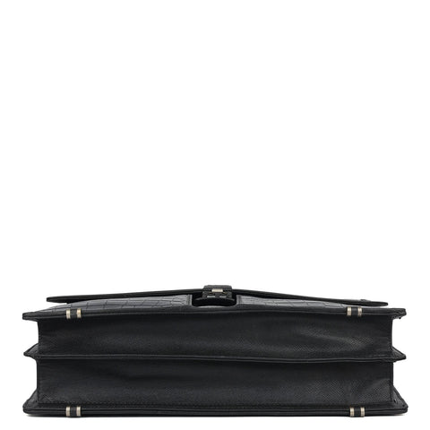 Croco Leather Portfolio - Black