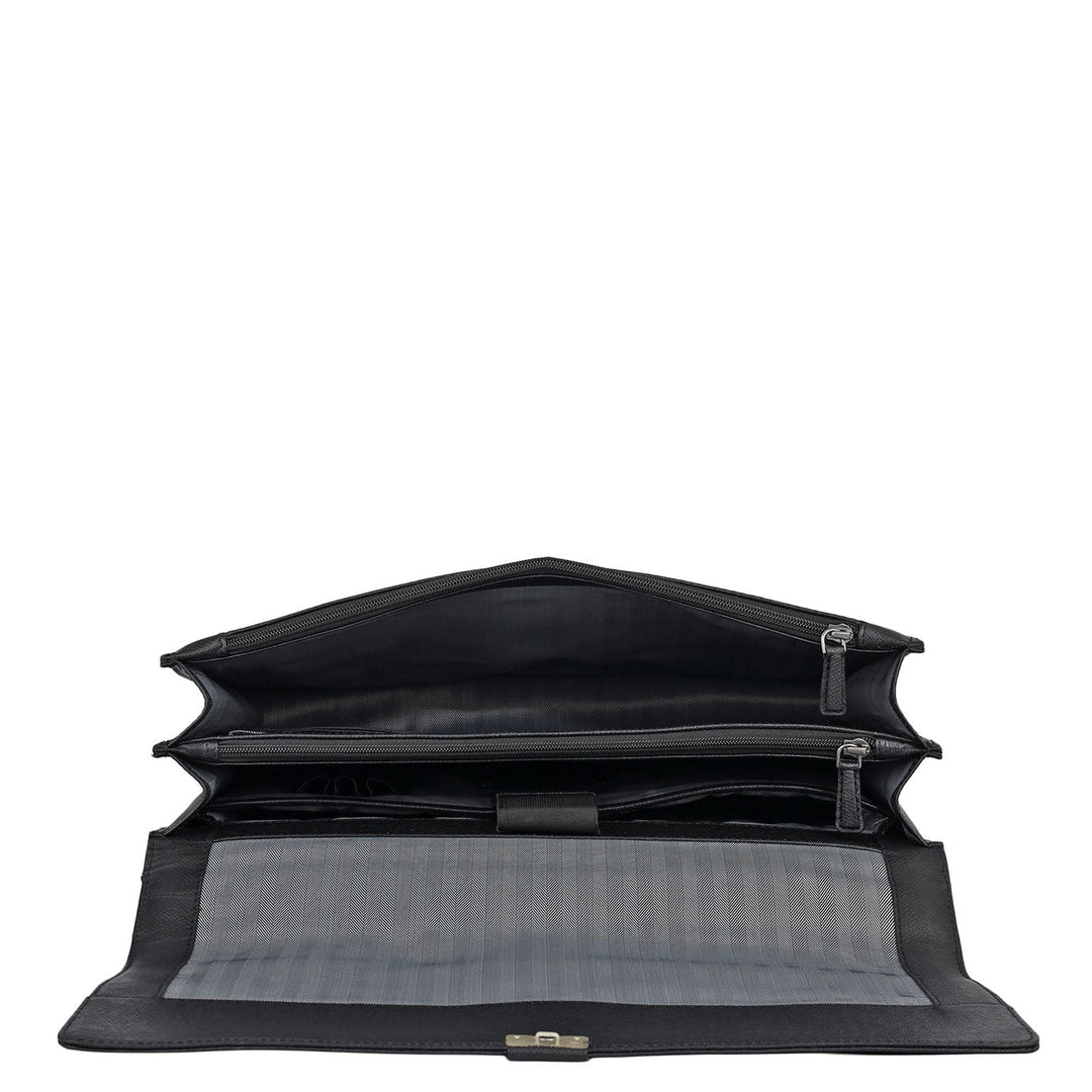Croco Leather Portfolio - Black